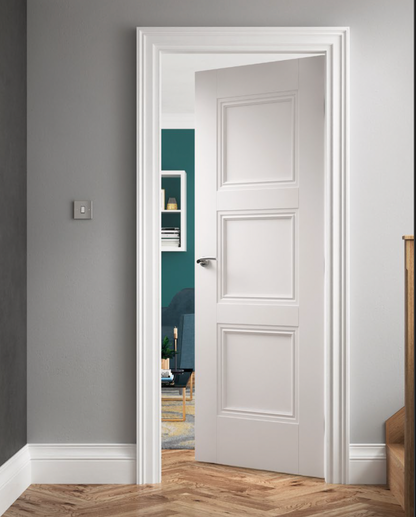 A custom bedroom door crafted by Fix It Mates, featuring a sleek design with a smooth wooden finish, sturdy construction, and modern hardware, designed to complement the aesthetic and functionality of a bedroom setting.

