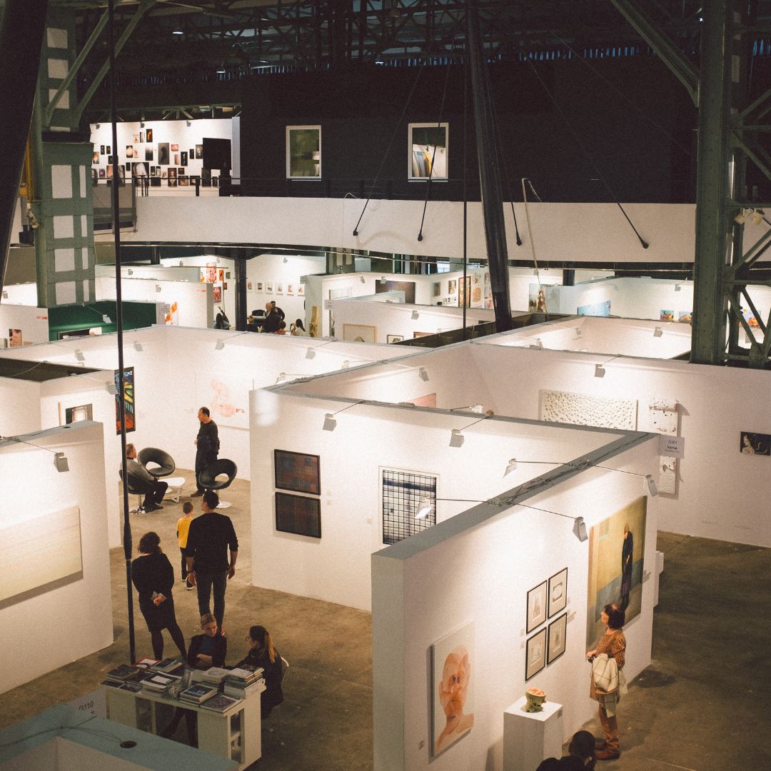 An exhibition booth designed and built by Fix It Mates for an event in Dubai, featuring a modern, eye-catching design

