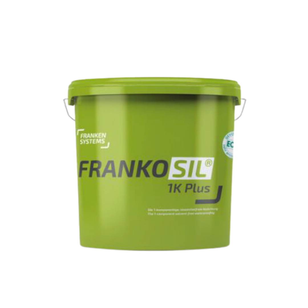 Container of FrankoSil waterproofing chemical by Fix It Mates, designed for effective waterproofing solutions to prevent water intrusion in construction projects