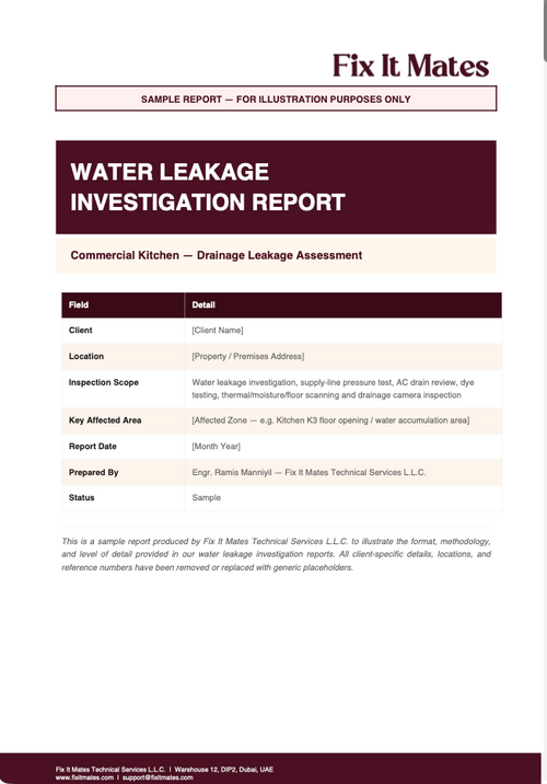 Fix It Mates leak detection sample report