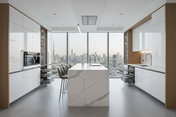 German style kitchen in a apartment in Dubai 